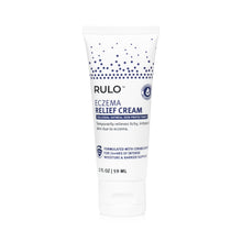 Load image into Gallery viewer, Front of RULO Eczema Relief Cream tube with colloidal oatmeal, CeraBloom Pre-ceramides, dermatologist recommended formula for sensitive skin, prebiotics
