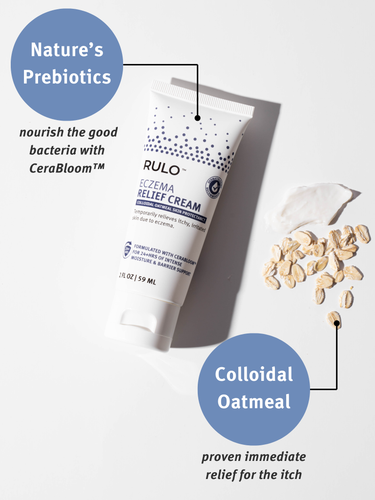 RULO Eczema Relief Cream with CeraBloom prebiotics and colloidal oatmeal for barrier repair and itch relief